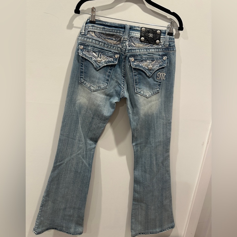 Miss Me Stylish Blue Distressed Women's Jeans - Picture 4 of 13